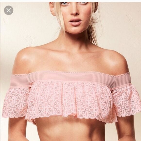 NWT Victoria Secret Lace Off The Shoulder Bralette - Grey - Picture 7 of 10